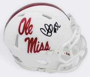Chris Graves Jr. Signed Ole Miss Rebels Mini Football Helmet Autograph Bas K68