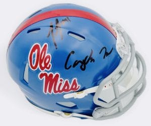 Cayden Lee Jordan Watkins Signed Ole Miss Rebels Mini Helmet Autograph Bas K70