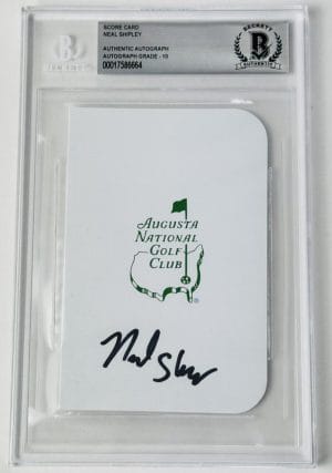 Neal Shipley Signed Augusta Masters Scorecard Beckett Slabbed U.S. Open Bas K64