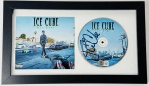 Ice Cube Signed Man Down Framed Cd Cover Display Autograph Beckett Bas Holo K94