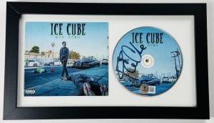 Ice Cube Signed Man Down Framed Cd Cover Display Autograph Beckett Bas Holo K92