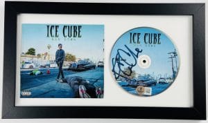 Ice Cube Signed Man Down Framed Cd Cover Display Autograph Beckett Bas Holo K93