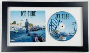 Ice Cube Signed Man Down Framed Cd Cover Display Autograph Beckett Bas Holo K91