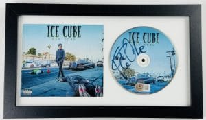 Ice Cube Signed Man Down Framed Cd Cover Display Autograph Beckett Bas Holo J88
