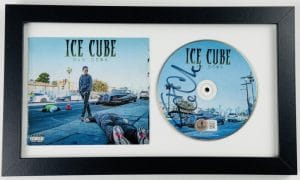 Ice Cube Signed Man Down Framed Cd Cover Display Autograph Beckett Bas Holo J89