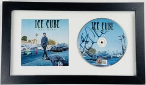 Ice Cube Signed Man Down Framed Cd Cover Display Autograph Beckett Bas Holo J90