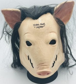 Tobin Bell Signed Full Size Pig Mask Tots Jigsaw Saw Autograph Billy Bas 108