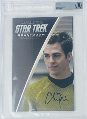 Chris Pine Signed Slabbed Comic Star Trek Captain Kirk Rare Full Autograph Bas 6