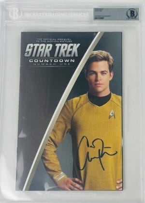 Chris Pine Signed Slabbed Comic Star Trek Captain Kirk Rare Full Autograph Bas 7