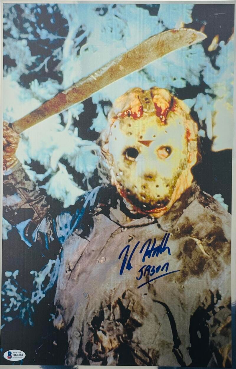 Kane Hodder Signed Friday The 13Th Chrome 11X17 Photo Jason Voorhees ...