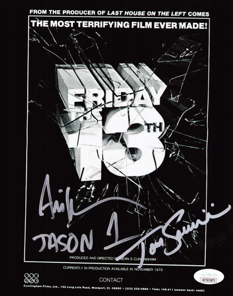 Tom Savini Ari Lehman Signed 8X10 Photo Jason Voorhees Friday The 13Th Jsa 873