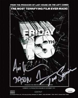 Tom Savini Ari Lehman Signed 8X10 Photo Jason Voorhees Friday The 13Th Jsa 867