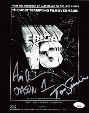 Tom Savini Ari Lehman Signed 8X10 Photo Jason Voorhees Friday The 13Th Jsa 868