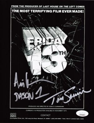 Tom Savini Ari Lehman Signed 8X10 Photo Jason Voorhees Friday The 13Th Jsa 870