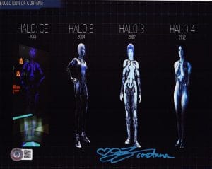 Jen Taylor Signed 8X10 Metallic Photo Cortana Master Chief Halo Autograph Bas 77