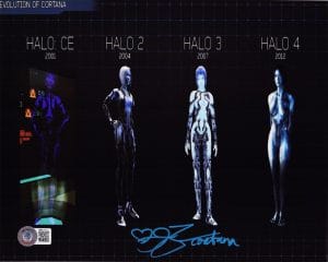 Jen Taylor Signed 8X10 Metallic Photo Cortana Master Chief Halo Autograph Bas 75