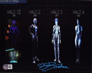 Jen Taylor Signed 8X10 Metallic Photo Cortana Master Chief Halo Autograph Bas 74