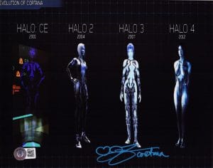 Jen Taylor Signed 8X10 Metallic Photo Cortana Master Chief Halo Autograph Bas 73