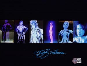 Jen Taylor Signed 8X10 Metallic Photo Cortana Master Chief Halo Autograph Bas 62