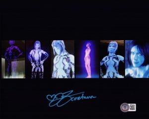 Jen Taylor Signed 8X10 Metallic Photo Cortana Master Chief Halo Autograph Bas 61