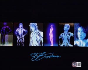 Jen Taylor Signed 8X10 Metallic Photo Cortana Master Chief Halo Autograph Bas 60