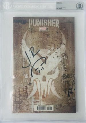 Jon Bernthal Signed Marvel Punisher Comic Book #1 Logo Variant 1St Print Bas