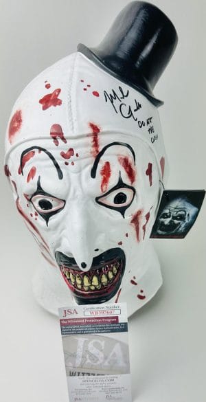 Mike Giannelli Signed Art The Clown Mask Terrifier Hallows Eve Autograph Jsa 607