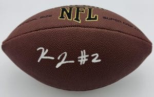 Kaleb Johnson Signed Official Size Nfl Football Pittsburgh Steelers Beckett K40