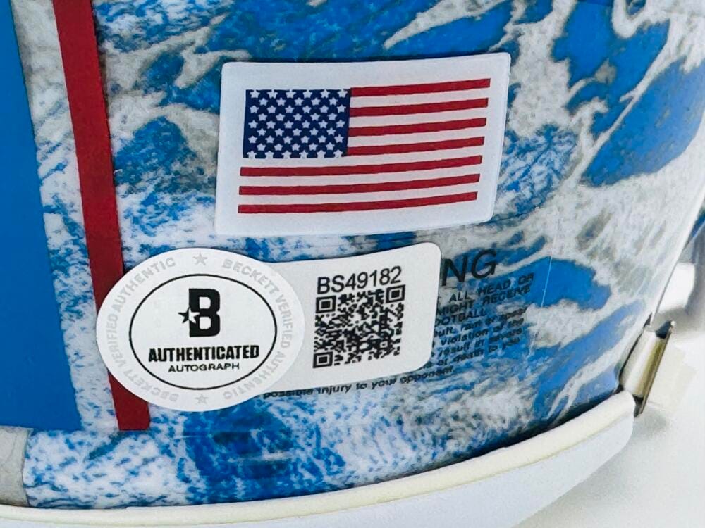 Austin Simmons Signed Ole Miss Rebels L/E Realtree Mini Helmet Autograph Bas K82 - Image 2