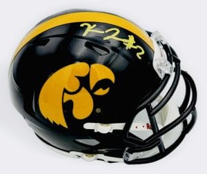 Kaleb Johnson Signed Iowa Hawkeyes Mini Helmet Pittsburgh Steelers Beckett J07