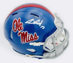 Austin Simmons Signed Ole Miss Rebels Mini Football Helmet Autograph Beckett J94