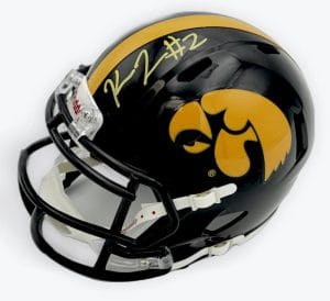 Kaleb Johnson Signed Iowa Hawkeyes Mini Helmet Pittsburgh Steelers Beckett J08