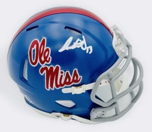 Austin Simmons Signed Ole Miss Rebels Mini Football Helmet Autograph Beckett J99