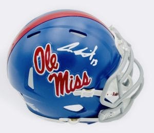 Austin Simmons Signed Ole Miss Rebels Mini Football Helmet Autograph Beckett J95