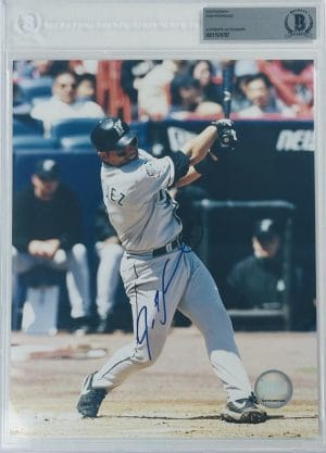 Ivan Rodriguez Signed Bas Slabbed 8X10 Photo Marlins Texas Rangers Autograph