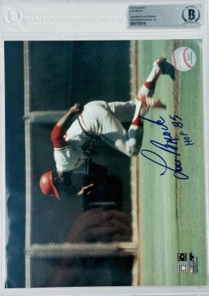 Lou Brock Signed Bas Slabbed 8X10 Photo St Louis Cardinals Autograph Grade 10