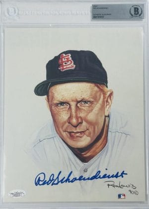 Red Schoendienst Signed Bas Slabbed 8X10 Photo St Louis Cardinals Autograph Jsa
