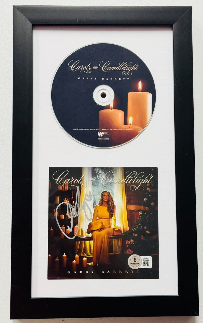 Gabby Barrett Signed Carols And Candlelight Framed Cd Autograph Beckett Bas K50