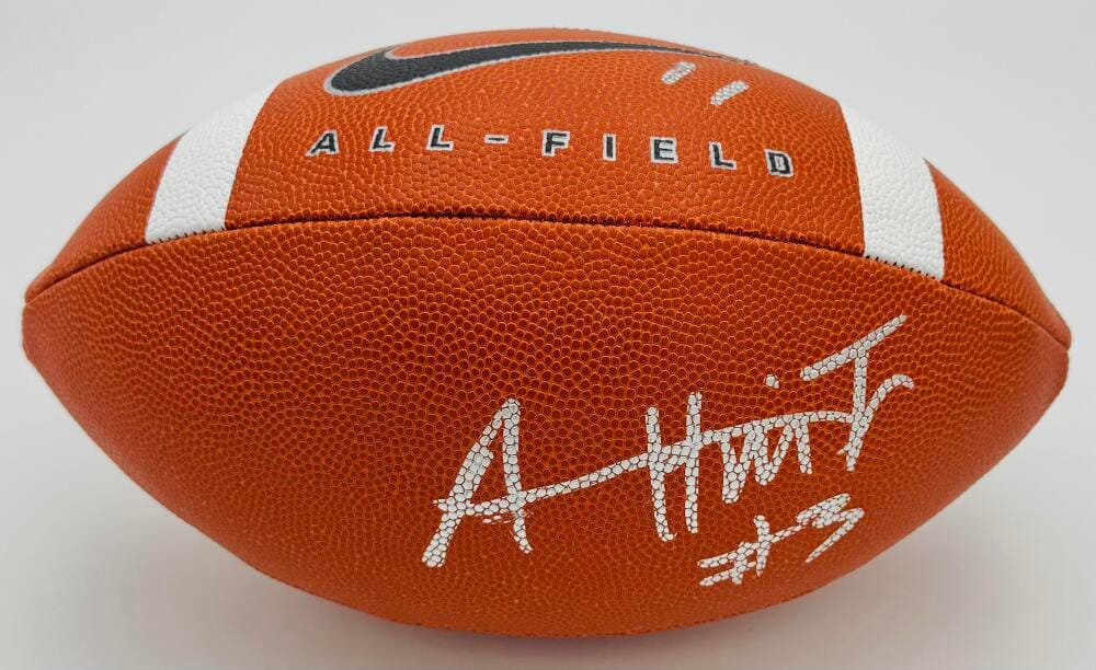 A.J. Hill Signed Official Size Nike Football Memphis Tigers Autograph Bas K69