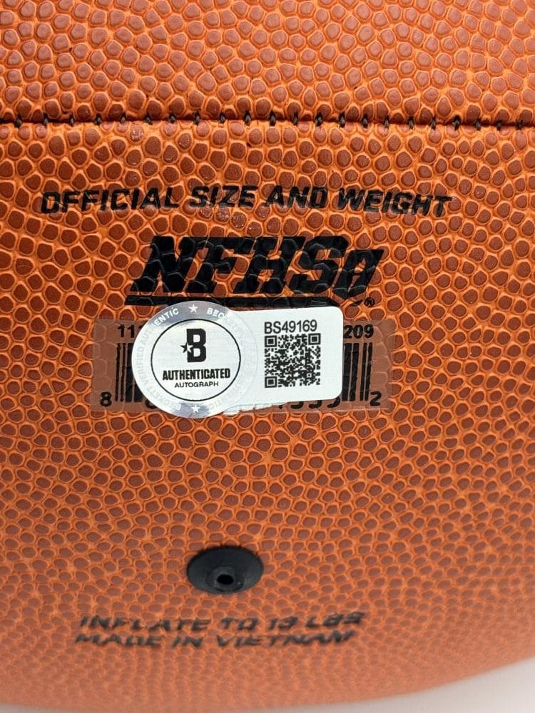A.J. Hill Signed Official Size Nike Football Memphis Tigers Autograph Bas K69 - Image 2