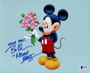 Bret Iwan Signed Mickey Mouse 11X17 Metallic Photo Autograph Disney Bas 139