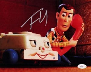 Tom Hanks Signed Toy Story Metallic 8X10 Photo Woody Disney Autograph Jsa 061