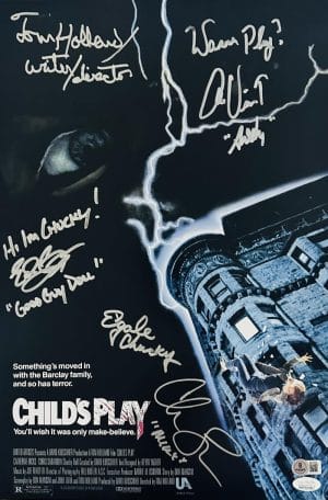Chris Sarandon Ed Gale Vincent Holland Gross Signed 12X18 Childs Play Photo 526
