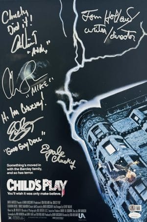 Chris Sarandon Ed Gale Vincent Holland Gross Signed 12X18 Childs Play Photo 539