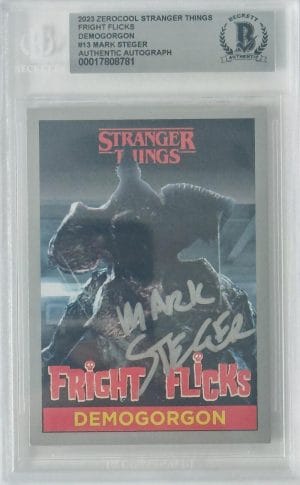 Mark Steger Signed Fright Flicks Stranger Things Demogorgon Autograph Card Bas 1