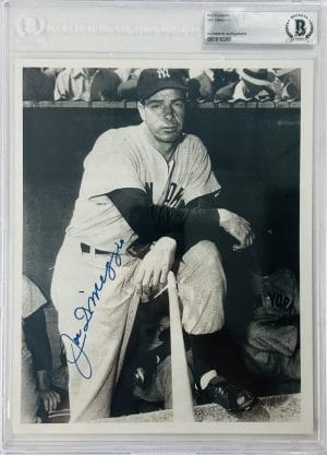 Joe Dimmagio Signed New York Yankees 8X10 Photo Autograph Autographed Bas Slab