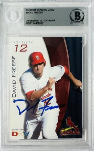David Freese Signed 2009 Dav Rookie Rc Card Autograph St. Louis Cardinals Bas Rare!!