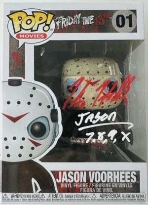 Kane Hodder Signed Jason Voorhees Funko 01 Friday The 13Th Autograph Bas 485