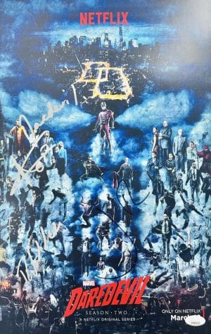 Charlie Cox Jon Bernthal Deborah Ann Woll Signed 12X18 Daredevil Photo Punisher