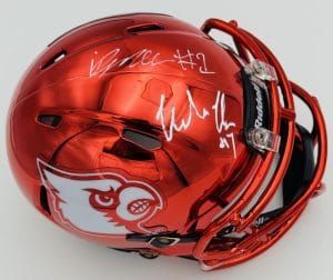 Isaac Brown Miller Moss Signed Louisville Cardinals Chrome Mini Helmet Bas J03